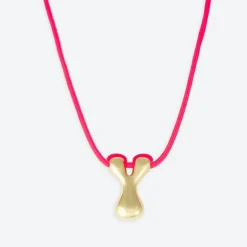 LA MOME BIJOU Y Initial Joy Letter Necklace in Gold