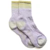 Ladies Avoch 1/4 Slubbed Socks in Lilac/Lemon | Collen and Clare