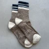 Ladies Sandwood Slubbed Socks in Brown Marl/Navy | Collen and Clare