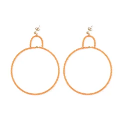 Large Hoop Earrings in Orange | Collen & Clare