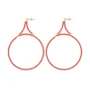 Large Hoop Earrings in Red | Collen and Clare
