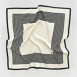 LE SCARF No. 1 Scarf 65cm in Cream & Black