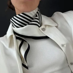 LE SCARF No. 1 Scarf 65cm in Cream & Black