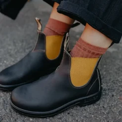 1919 Leather Boots in Brown/Mustard | Collen and Clare