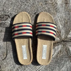 LES MAURICETTES Brigitte Sandals in Blue/Red