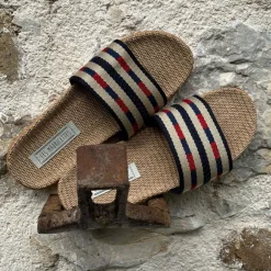 LES MAURICETTES Brigitte Sandals in Blue/Red