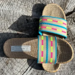 LES MAURICETTES Nicole Sandals in Pink/Yellow