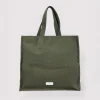 LES PENSIONNAIRES Organic Cotton Large Bag in Caper Green