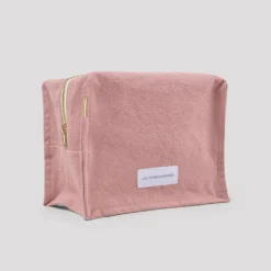 LES PENSIONNAIRES Organic Cotton Cube Toiletry Bag in Rosewood