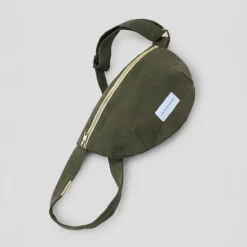 LES PENSIONNAIRES Organic Cotton Sling Bag in Caper Green