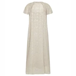 LEVETE ROOM Galaxy 1 V Neck Maxi Dress in Island Fossil Combo