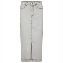 LEVETE ROOM Gill 1 Denim Maxi Skirt in Icy Grey
