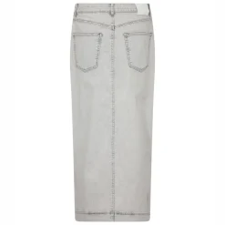 LEVETE ROOM Gill 1 Denim Maxi Skirt in Icy Grey