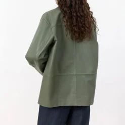 LEVETE ROOM Globa 35 Leather Jacket in Tea Leaf