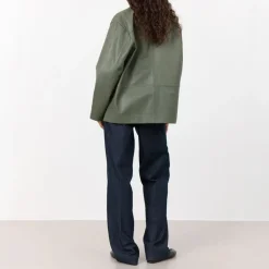 LEVETE ROOM Globa 35 Leather Jacket in Tea Leaf