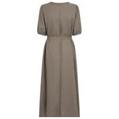 LEVETE ROOM Naja 27 Linen Midi Dress in Falcon