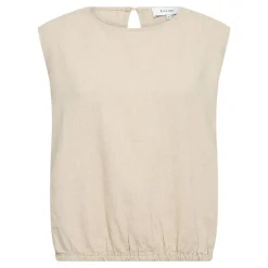 LEVETE ROOM Naja 28 Linen Mix Top in Island Fossil Melange