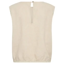 LEVETE ROOM Naja 28 Linen Mix Top in Island Fossil Melange