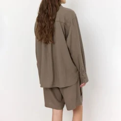 LEVETE ROOM Naja 20 L/S Linen Shirt in Falcon