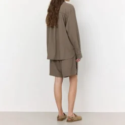 LEVETE ROOM Naja 20 L/S Linen Shirt in Falcon