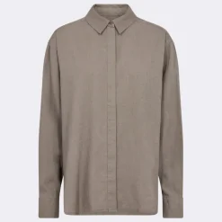 LEVETE ROOM Naja 20 L/S Linen Shirt in Falcon
