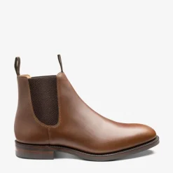 LOAKE Chatsworth Waxed Chelsea Boots in Dainite Brown