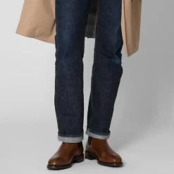 LOAKE Chatsworth Waxed Chelsea Boots in Dainite Brown