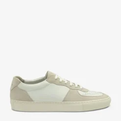 LOAKE Rush Suede Sneakers in White/Sand