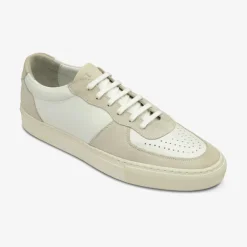 LOAKE Rush Suede Sneakers in White/Sand