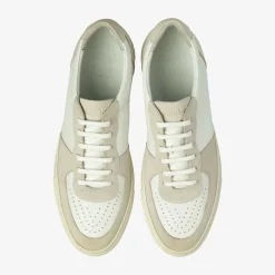 LOAKE Rush Suede Sneakers in White/Sand