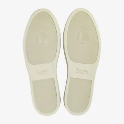 LOAKE Rush Suede Sneakers in White/Sand