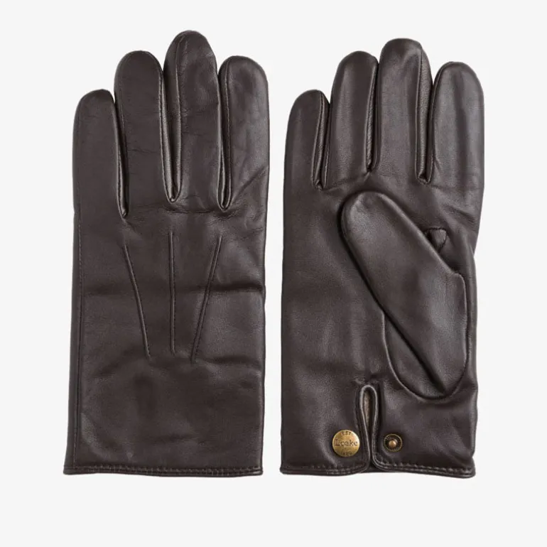 LOAKE Shackleton Gloves in Brown Soft Leather