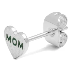 LULU COPENHAGEN Heart Mom Silver Plated Earring 1 pcs in Green