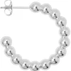 LULU COPENHAGEN Large Colour Ball Hoops in Silver