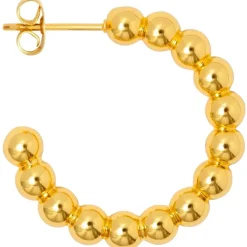 LULU COPENHAGEN Large Colour Ball Hoops in Gold