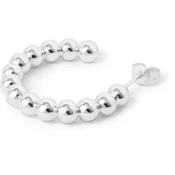 LULU COPENHAGEN Large Colour Ball Hoops in Silver