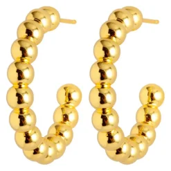 LULU COPENHAGEN Large Colour Ball Hoops in Gold
