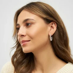 LULU COPENHAGEN Large Colour Ball Hoops in Silver