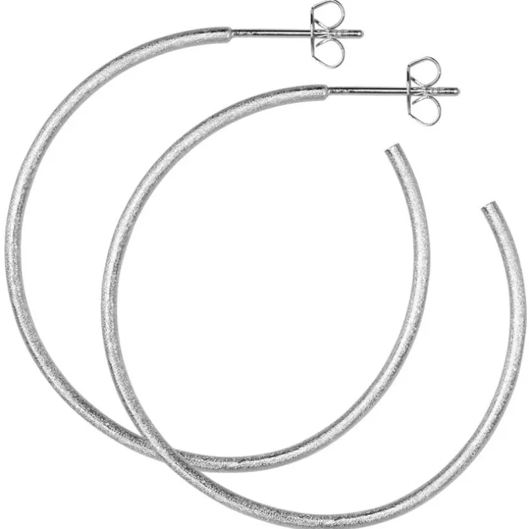 LULU COPENHAGEN Large Non Hoop Earrings in Silver