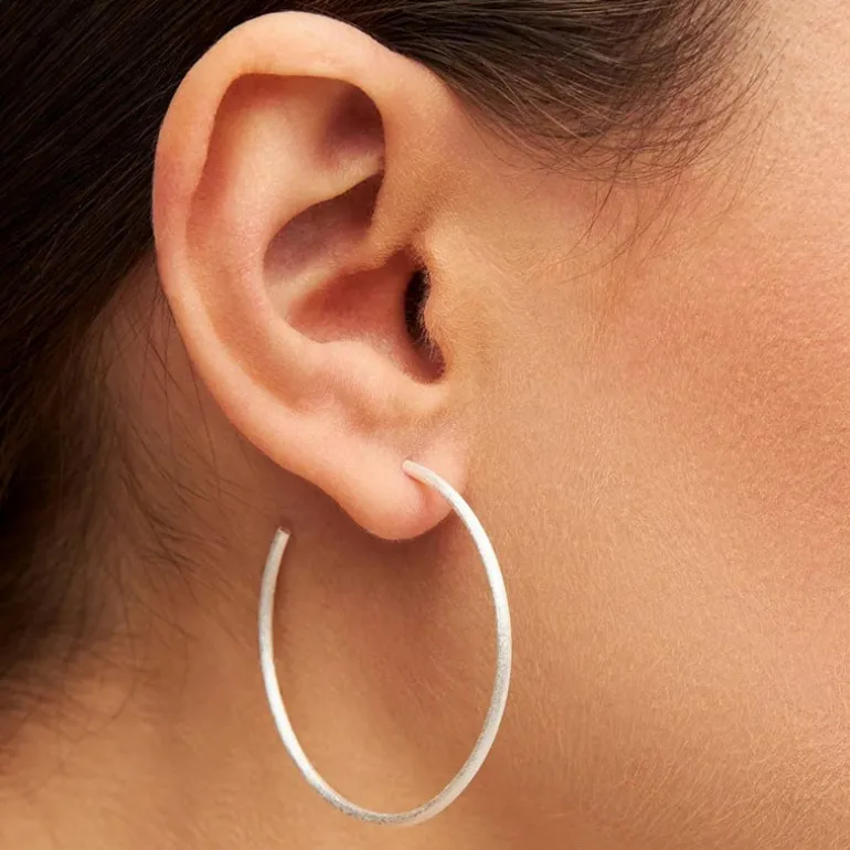 LULU COPENHAGEN Large Non Hoop Earrings in Silver