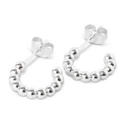LULU COPENHAGEN Small Colour Ball Hoops in Silver