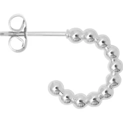 LULU COPENHAGEN Small Colour Ball Hoops in Silver