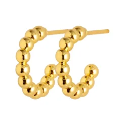 LULU COPENHAGEN Small Colour Ball Hoops in Gold