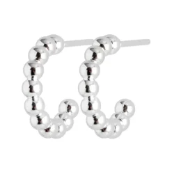 LULU COPENHAGEN Small Colour Ball Hoops in Silver