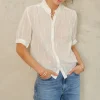 M.A.B.E Dacy EMB Top in Ecru