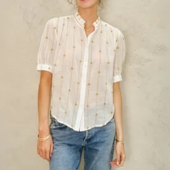 M.A.B.E Dacy EMB Top in Mustard