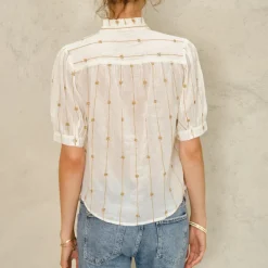 M.A.B.E Dacy EMB Top in Mustard