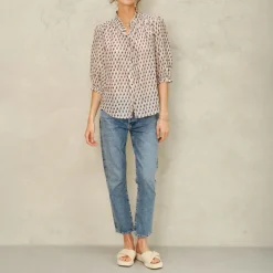 M.A.B.E Devi Print Long Sleeve Top in Multi