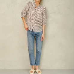 M.A.B.E Devi Print Long Sleeve Top in Multi