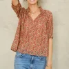 M.A.B.E Laney Print Long Sleeve Top in Multi